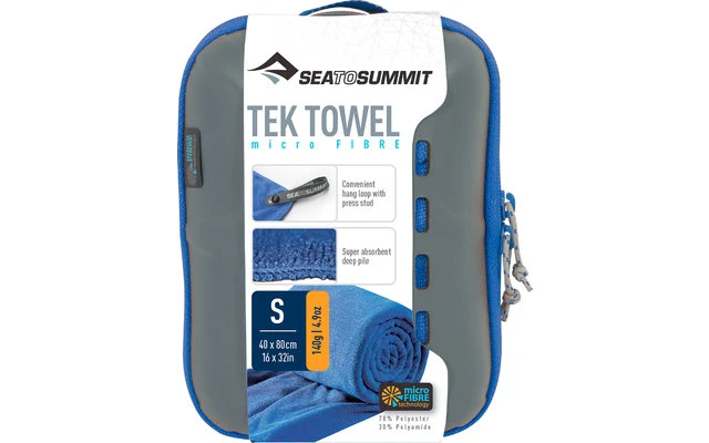 Sea To Summit TEK Frottee Mikrofaser Handtuch Small Pacific Blau 4 Sea To Summit TEK Frottee Mikrofaser Handtuch Small Pacific Blau – Bild 2
