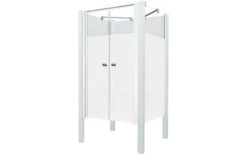 Breuer Exo Set Gartendusche / Outdoordusche Geschlossen Mit Pendeltür Silber Matt