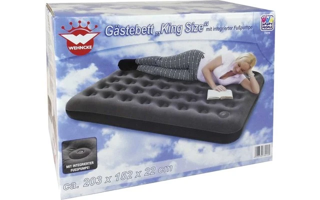 Happy People Gästebett King Size Mit Integrierter Fußpumpe 203 X 152 X 22 Cm 3 Happy People Gästebett King Size Mit Integrierter Fußpumpe 203 X 152 X 22 Cm
