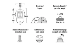 High Peak Alfena 3.0 Kuppelzelt 3 Personen -Fiamma Verkäufe 657234 4527912