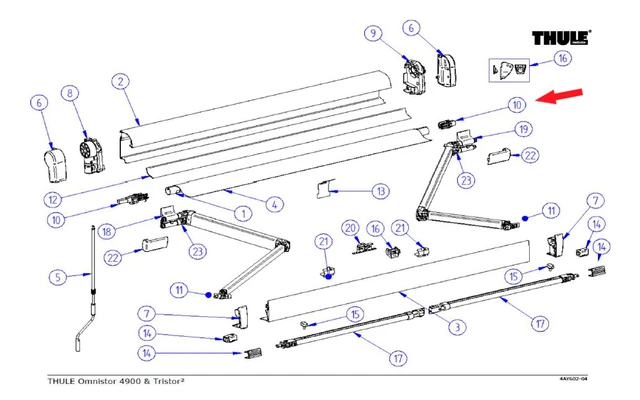 Thule Tuchrollenendkappen-Satz 3 Thule Tuchrollenendkappen-Satz